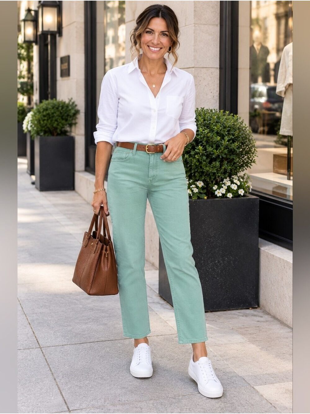 J.Crew Essential Straight Jeans Mint Green Size 30 NWT Quiet Luxury Preppy